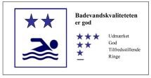 To stjerner viser, at badekvaliteten er god